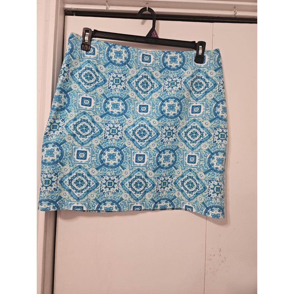 Talbots Women's Skirt Blue Pattern 12P